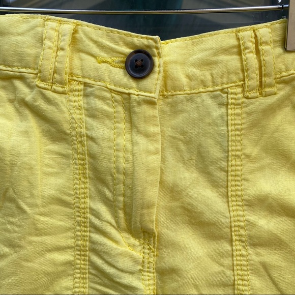 H&M Size 2 Linen Cotton Shorts Yellow - Picture 6 of 12